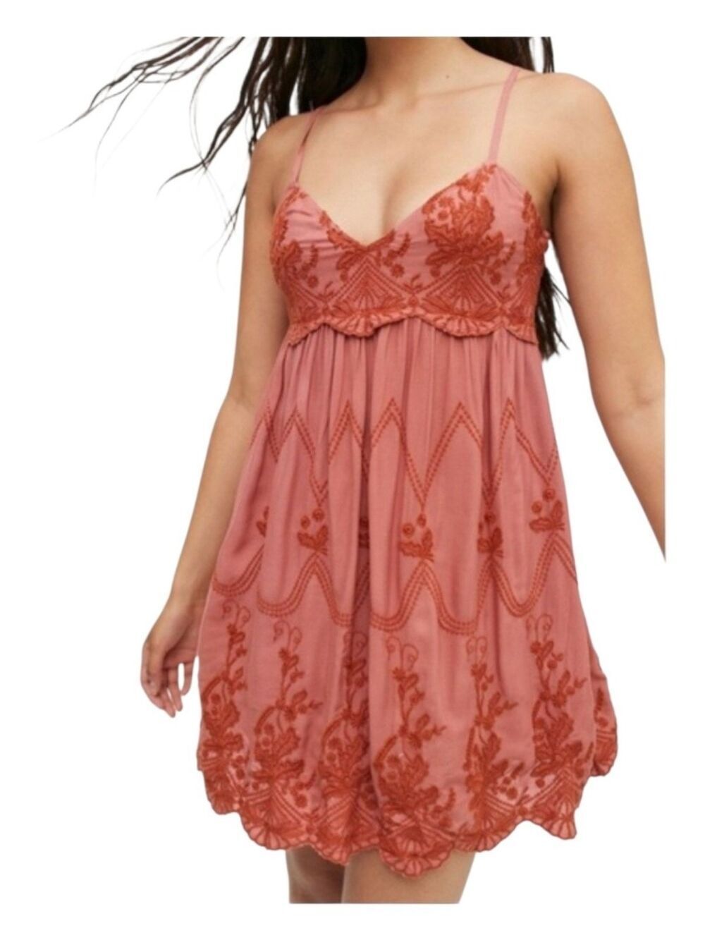 Beautiful Boho Embroidered Mini Dress Urban Outfitters S